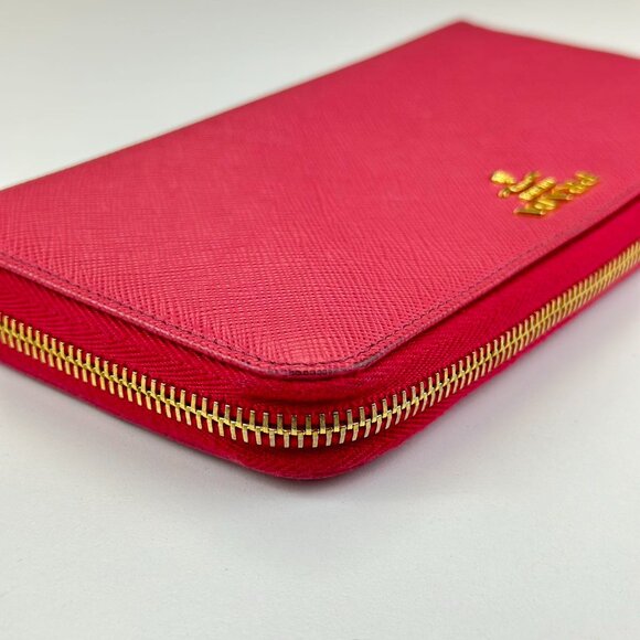 Prada Pink Saffiano Leather Large Wallet - Picture 3 of 5